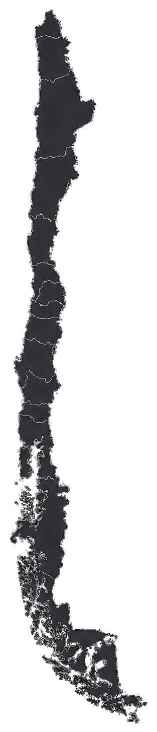 Mapa de las 16 regiones de Chile