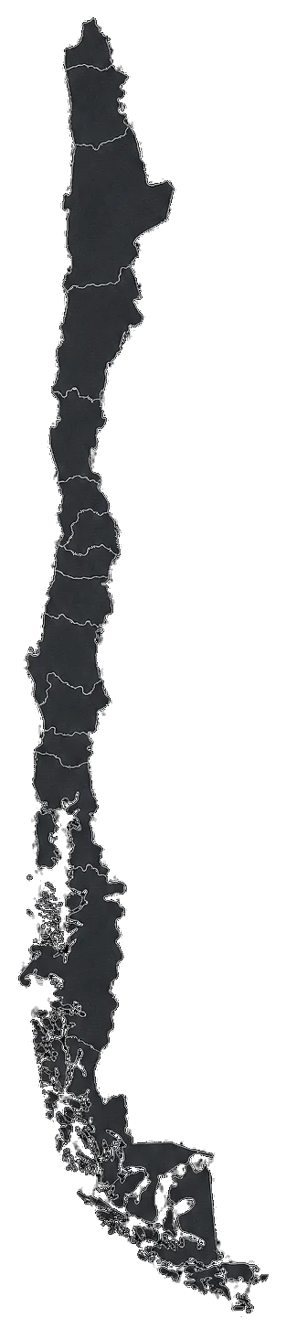Mapa de las 16 regiones de Chile